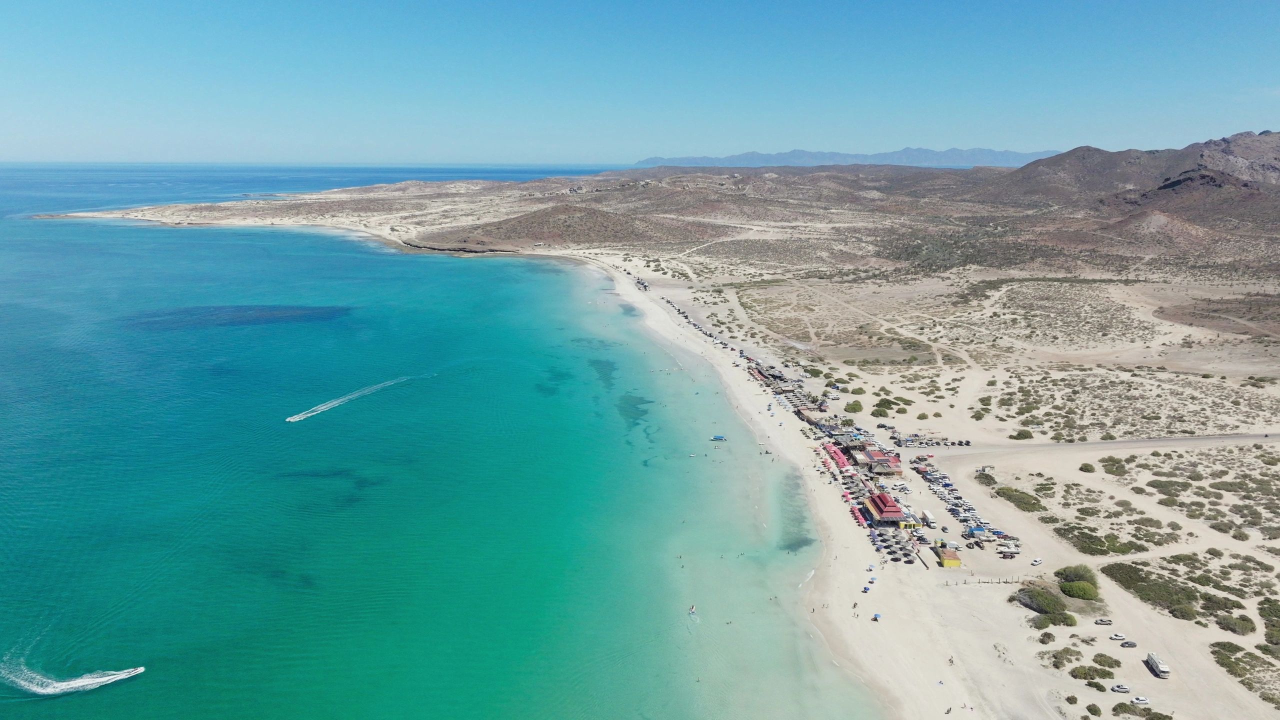 Coastal shoreline and blue sea near La Paz